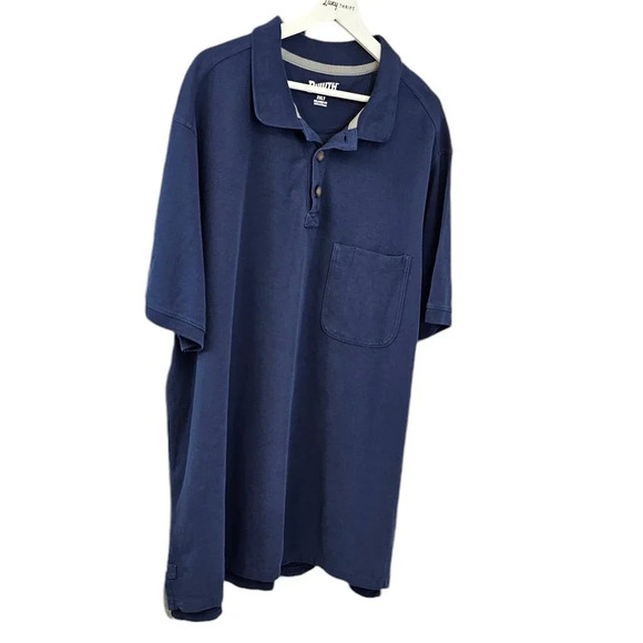 Duluth Trading Mens Relaxed Fit Size 2XLT Collared Polo Short Sleeve Shirt Blue - Picture 3 of 7